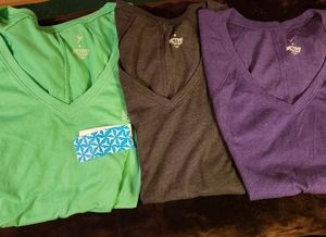 NWT 3 Actv OLD NAVY Green/Gray/Purple Shirts Vneck